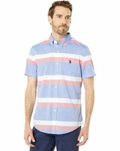 U.S. POLO ASSN. Shirts & Tops Short Sleeve Classic Fit Yarn-Dyed Madras Woven Shirt