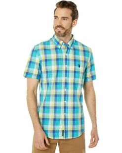 U.S. POLO ASSN. Shirts & Tops Short Sleeve Classic Fit Yarn-Dyed Madras Woven Shirt