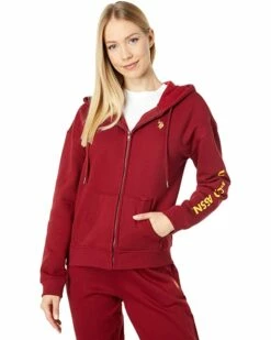 U.S. POLO ASSN. Hoodies & Sweatshirts Long Sleeve Metallic Print Logo Zip-Up Hoodie