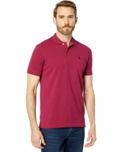 U.S. POLO ASSN. Shirts & Tops Solid Cotton Pique Polo with Small Pony -Valentino Garavani Sales Shop 71hGhz0U0NL. AC SR736920