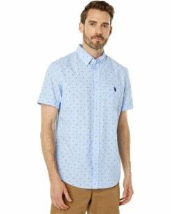 U.S. POLO ASSN. Shirts & Tops Short Sleeve Printed Slub Woven Shirt