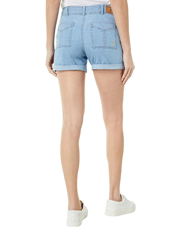 U.S. POLO ASSN. 4 1/2" Wanderer Stretch Denim Shorts in Light Enzyme Wash 4 U.S. POLO ASSN. 4 1/2" Wanderer Stretch Denim Shorts in Light Enzyme Wash - Image 2