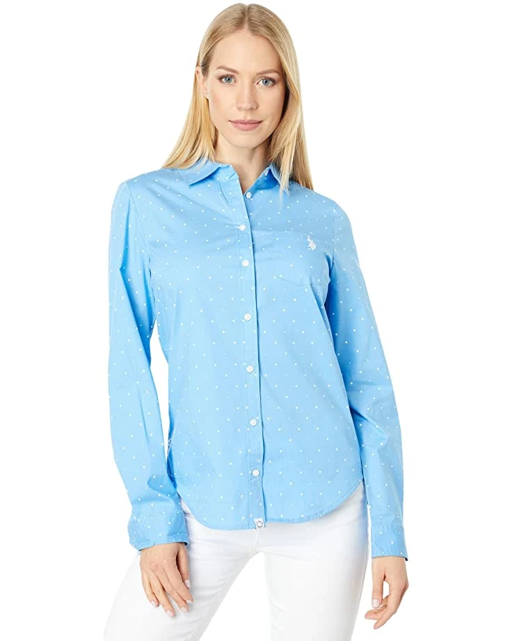 U.S. POLO ASSN. Shirts & Tops Long Sleeve Dot Stretch Poplin Shirt 7 U.S. POLO ASSN. Shirts & Tops Long Sleeve Dot Stretch Poplin Shirt - Image 5