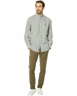 U.S. POLO ASSN. Shirts & Tops Long Sleeve CVC Yarn-Dye Plaid Woven Shirt -Valentino Garavani Sales Shop 71jmCmD7OrL. AC SR736920