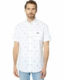 U.S. POLO ASSN. Shirts & Tops Short Sleeve Print Discharge Text Woven Shirt