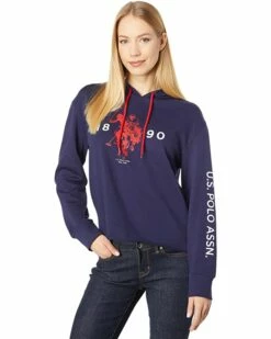 U.S. POLO ASSN. Hoodies & Sweatshirts Long Sleeve Cropped 1890 Logo Hoodie