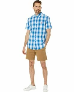 U.S. POLO ASSN. Shirts & Tops Short Sleeve Classic Fit Large Plaid Poplin Woven Shirt -Valentino Garavani Sales Shop 71s 2nxdl1L. AC SR736920