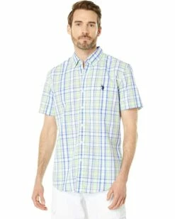 U.S. POLO ASSN. Shirts & Tops Short Sleeve Classic Fit Yarn-Dyed Poplin Plaid Woven Shirt 11 U.S. POLO ASSN. Shirts & Tops Short Sleeve Classic Fit Yarn-Dyed Poplin Plaid Woven Shirt -Valentino Garavani Sales Shop 71sHjkFSKBL. AC SR736920