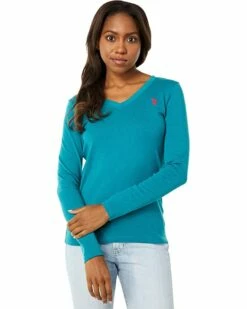 U.S. POLO ASSN. Shirts & Tops Long Sleeve V-Neck Heathered Tee