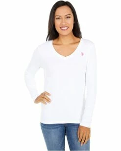 U.S. POLO ASSN. Shirts & Tops L/S V-Neck Rib Knit Tee
