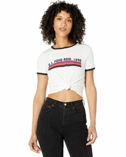 U.S. POLO ASSN. Shirts & Tops Graphic Knot Crop T-Shirt