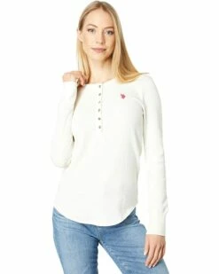 U.S. POLO ASSN. Shirts & Tops Long Sleeve Thermal Henley Top -Valentino Garavani Sales Shop 71wtxex2ftL. AC SR736920