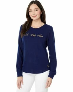 U.S. POLO ASSN. Shirts & Tops Long Sleeve Hacci Cursive Logo Print