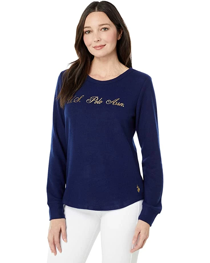 U.S. POLO ASSN. Shirts & Tops Long Sleeve Hacci Cursive Logo Print 3 U.S. POLO ASSN. Shirts & Tops Long Sleeve Hacci Cursive Logo Print