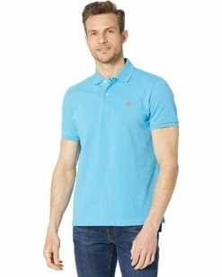 U.S. POLO ASSN. Shirts & Tops Solid Cotton Pique Polo with Small Pony -Valentino Garavani Sales Shop 813jh2tHUvL. AC SR736920