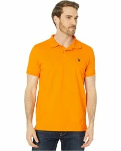 U.S. POLO ASSN. Shirts & Tops Solid Cotton Pique Polo with Small Pony -Valentino Garavani Sales Shop 8147oIMlAIL. AC SR736920