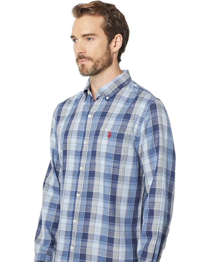 U.S. POLO ASSN. Shirts & Tops Long Sleeve Classic Fit Peached Heathered Twill Woven Shirt 5 U.S. POLO ASSN. Shirts & Tops Long Sleeve Classic Fit Peached Heathered Twill Woven Shirt - Image 3
