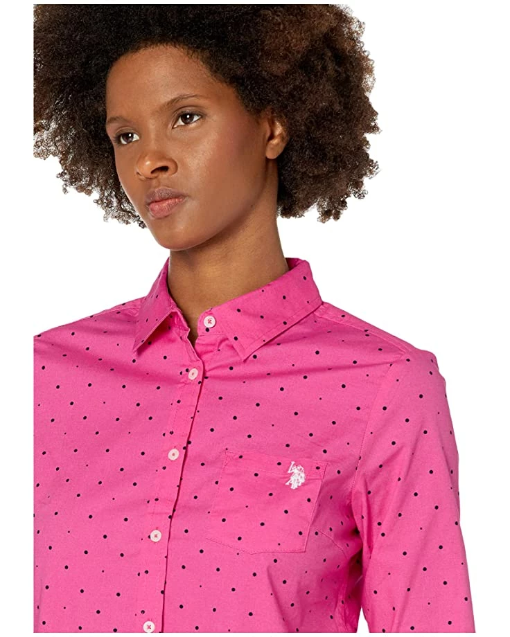 U.S. POLO ASSN. Shirts & Tops Long Sleeve Dot Stretch Poplin Shirt 5 U.S. POLO ASSN. Shirts & Tops Long Sleeve Dot Stretch Poplin Shirt - Image 3