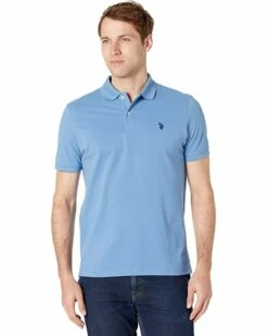 U.S. POLO ASSN. Shirts & Tops Solid Cotton Pique Polo with Small Pony -Valentino Garavani Sales Shop 818r6kKKQeL. AC SR736920