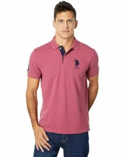 U.S. POLO ASSN. Shirts & Tops Slim Fit Big Horse Polo with Stripe Collar -Valentino Garavani Sales Shop 819ZE9J6HVL. AC SR736920