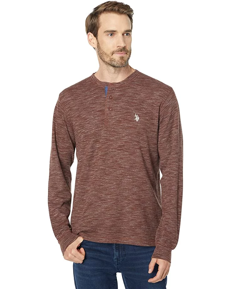 U.S. POLO ASSN. Shirts & Tops Long Sleeve Space Dye Thermal Henley 3 U.S. POLO ASSN. Shirts & Tops Long Sleeve Space Dye Thermal Henley