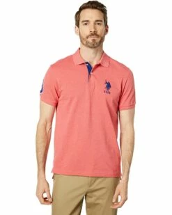 U.S. POLO ASSN. Shirts & Tops Slim Fit Big Horse Polo with Stripe Collar -Valentino Garavani Sales Shop 81ANrx0D6uL. AC SR736920