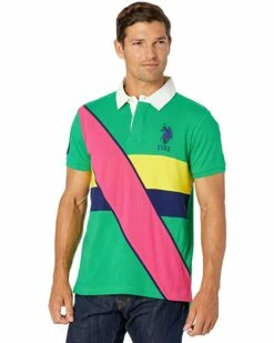 U.S. POLO ASSN. Shirts & Tops Diagonal Color-Block Polo