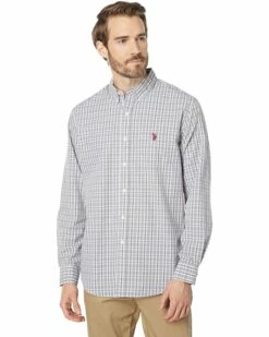 U.S. POLO ASSN. Shirts & Tops Long Sleeve CVC Yarn-Dye Plaid Woven Shirt -Valentino Garavani Sales Shop 81E7tAsJvL. AC SR736920
