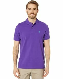 U.S. POLO ASSN. Shirts & Tops Solid Cotton Pique Polo with Small Pony -Valentino Garavani Sales Shop 81EXxCQYpL. AC SR736920