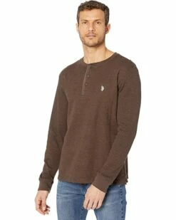 U.S. POLO ASSN. Shirts & Tops Long Sleeve Thermal Henley Shirt