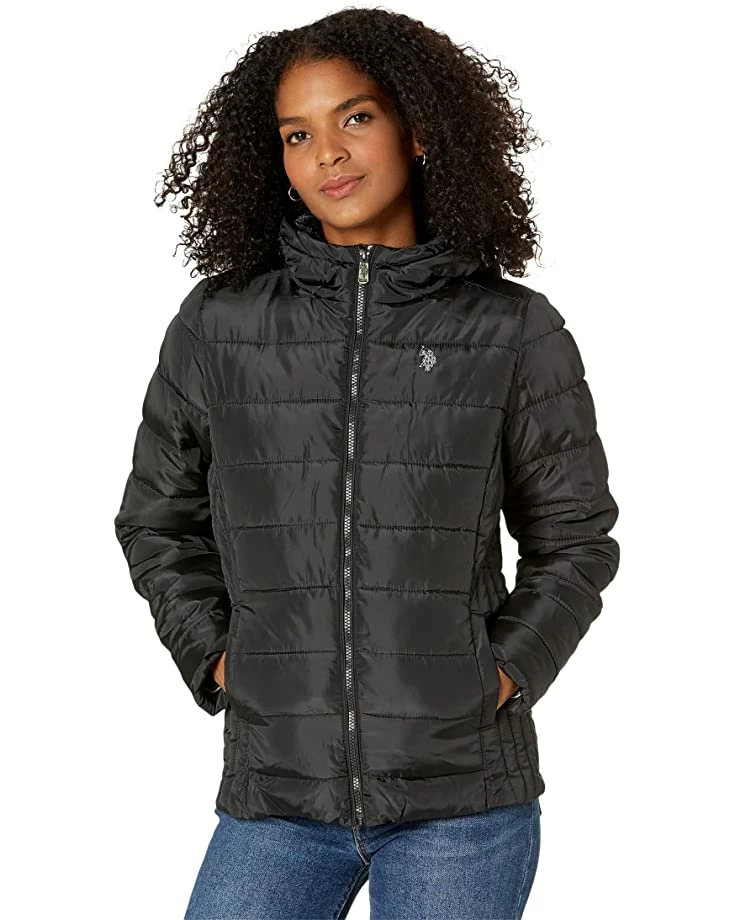 U.S. POLO ASSN. Coats & Outerwear Mixed Channel Puffer Cozy Faux Fur 3 U.S. POLO ASSN. Coats & Outerwear Mixed Channel Puffer Cozy Faux Fur