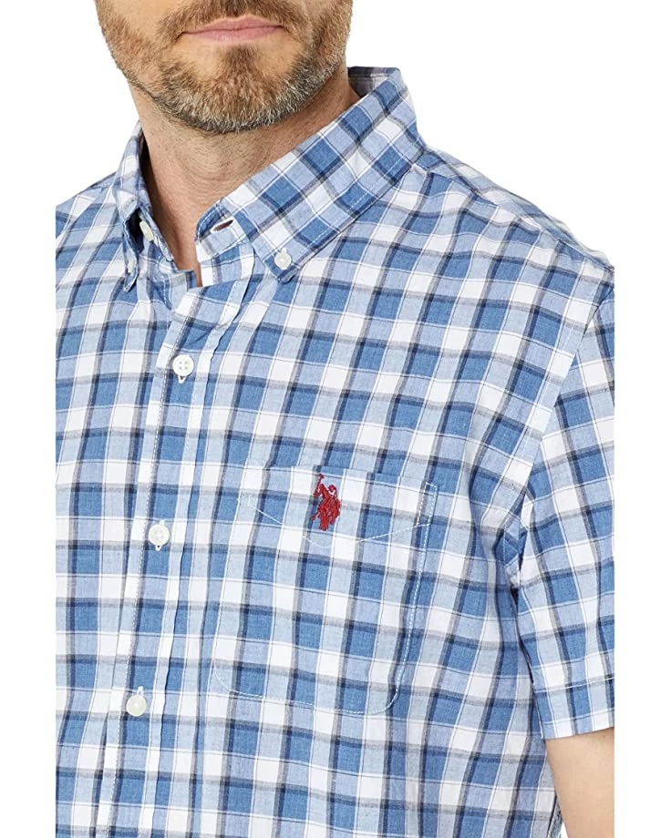 U.S. POLO ASSN. Shirts & Tops Short Sleeve Yarn-Dyed Heathered Plaid Poplin Woven Shirt 5 U.S. POLO ASSN. Shirts & Tops Short Sleeve Yarn-Dyed Heathered Plaid Poplin Woven Shirt - Image 3