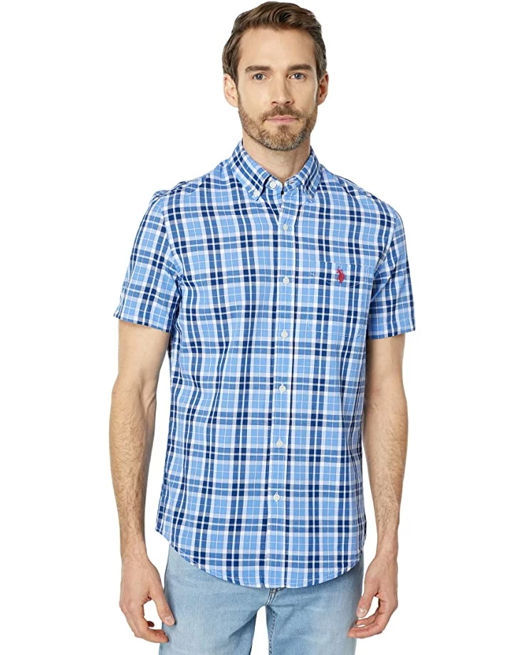 U.S. POLO ASSN. Shirts & Tops Short Sleeve Solid Madras Woven Shirt 3 U.S. POLO ASSN. Shirts & Tops Short Sleeve Solid Madras Woven Shirt