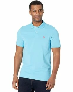 U.S. POLO ASSN. Shirts & Tops Solid Cotton Pique Polo with Small Pony -Valentino Garavani Sales Shop 81N7REFjV L. AC SR736920