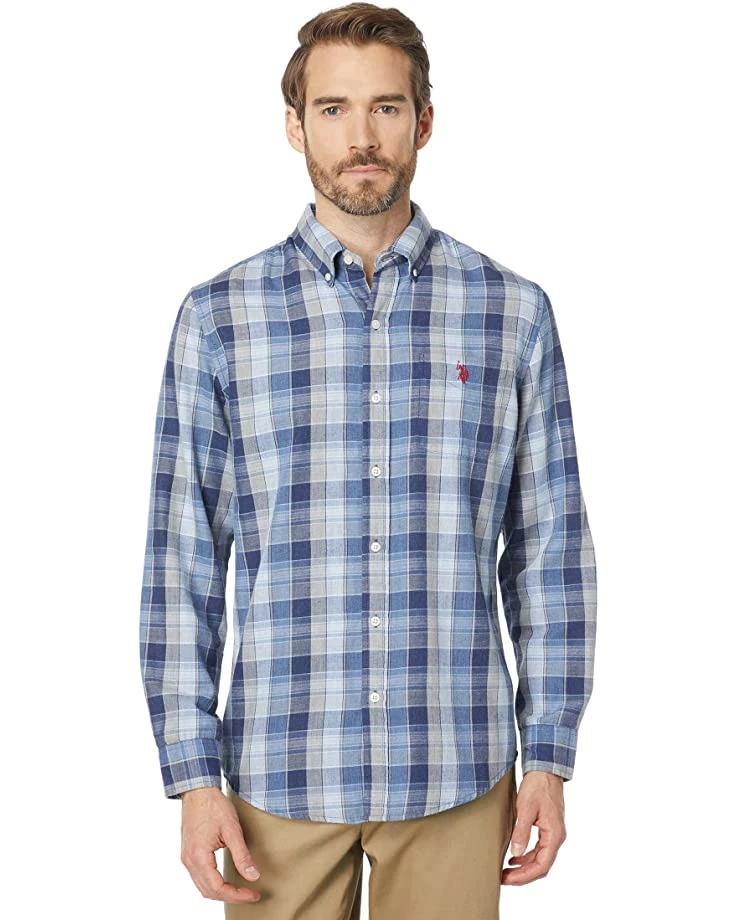 U.S. POLO ASSN. Shirts & Tops Long Sleeve Classic Fit Peached Heathered Twill Woven Shirt 3 U.S. POLO ASSN. Shirts & Tops Long Sleeve Classic Fit Peached Heathered Twill Woven Shirt