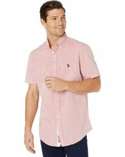 U.S. POLO ASSN. Shirts & Tops Short Sleeve Horizontal Stripe Dobby Woven Shirt