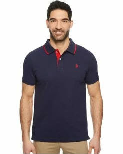 U.S. POLO ASSN. Shirts & Tops Short Sleeve Slim Fit Solid Stretch Pique Polo Shirt