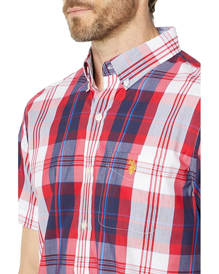 U.S. POLO ASSN. Shirts & Tops Short Sleeve Yarn-Dye Stretch Plaid Woven Shirt 5 U.S. POLO ASSN. Shirts & Tops Short Sleeve Yarn-Dye Stretch Plaid Woven Shirt - Image 3