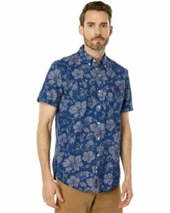 U.S. POLO ASSN. Shirts & Tops Short Sleeve Floral Water Print Woven Shirt
