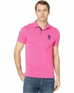U.S. POLO ASSN. Shirts & Tops Slim Fit Big Horse Polo with Stripe Collar -Valentino Garavani Sales Shop 81S3DrRVKDL. AC SR736920