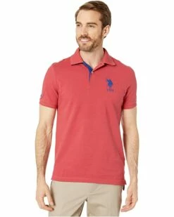 U.S. POLO ASSN. Shirts & Tops Slim Fit Big Horse Polo with Stripe Collar -Valentino Garavani Sales Shop 81Sic6unnL. AC SR736920