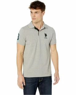 U.S. POLO ASSN. Shirts & Tops Slim Fit Big Horse Polo with Stripe Collar -Valentino Garavani Sales Shop 81SptQsF0AL. AC SR736920