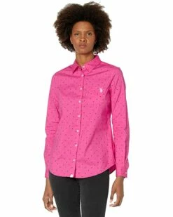 U.S. POLO ASSN. Shirts & Tops Long Sleeve Dot Stretch Poplin Shirt