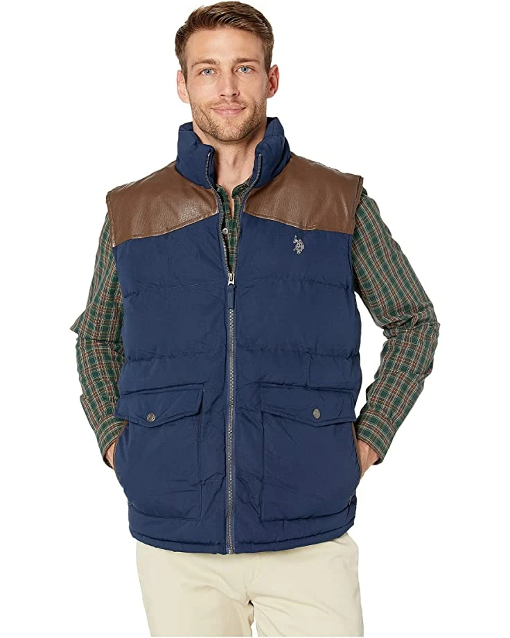 U.S. POLO ASSN. Coats & Outerwear Signature Vest w/ PU Yoke 3 U.S. POLO ASSN. Coats & Outerwear Signature Vest w/ PU Yoke