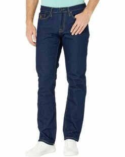 U.S. POLO ASSN. Stretch Slim Straight Five-Pocket Denim Jeans in Blue Rinse