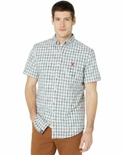 U.S. POLO ASSN. Shirts & Tops Short Sleeve Classic Fit Ikat Pattern Woven Shirt