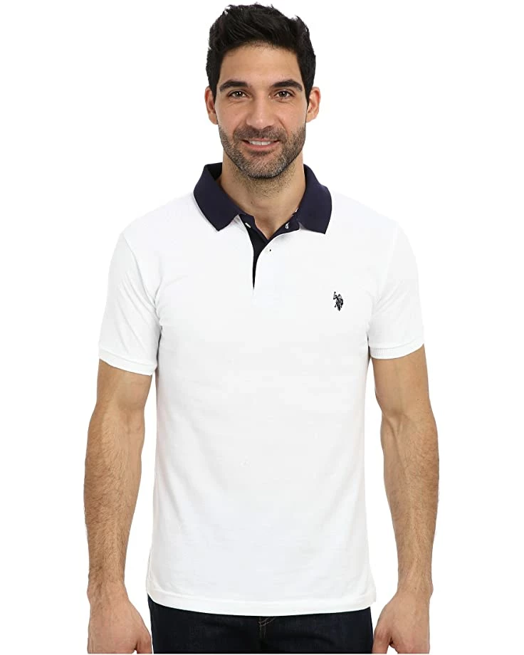 U.S. POLO ASSN. Shirts & Tops Slim Fit Solid Pique Polo w/ Contrast Color Striped Under Collar 3 U.S. POLO ASSN. Shirts & Tops Slim Fit Solid Pique Polo w/ Contrast Color Striped Under Collar