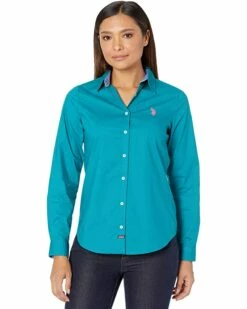 U.S. POLO ASSN. Shirts & Tops Long Sleeve Solid Stretch Poplin Shirt -Valentino Garavani Sales Shop 81cw24JkfvL. AC SR736920