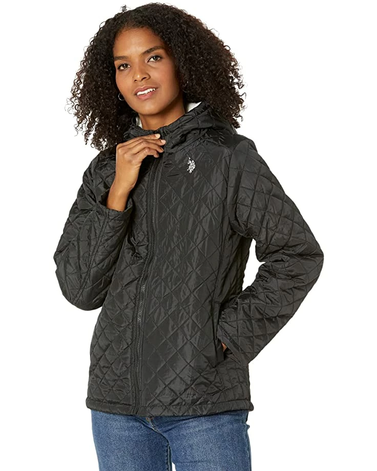 U.S. POLO ASSN. Coats & Outerwear Diamond Quilt Hoodie w/ Sherpa Hood 3 U.S. POLO ASSN. Coats & Outerwear Diamond Quilt Hoodie w/ Sherpa Hood