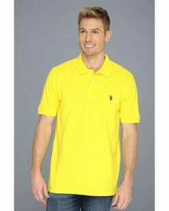 U.S. POLO ASSN. Shirts & Tops Solid Cotton Pique Polo with Small Pony -Valentino Garavani Sales Shop 81gXcDjfHL. AC SR736920